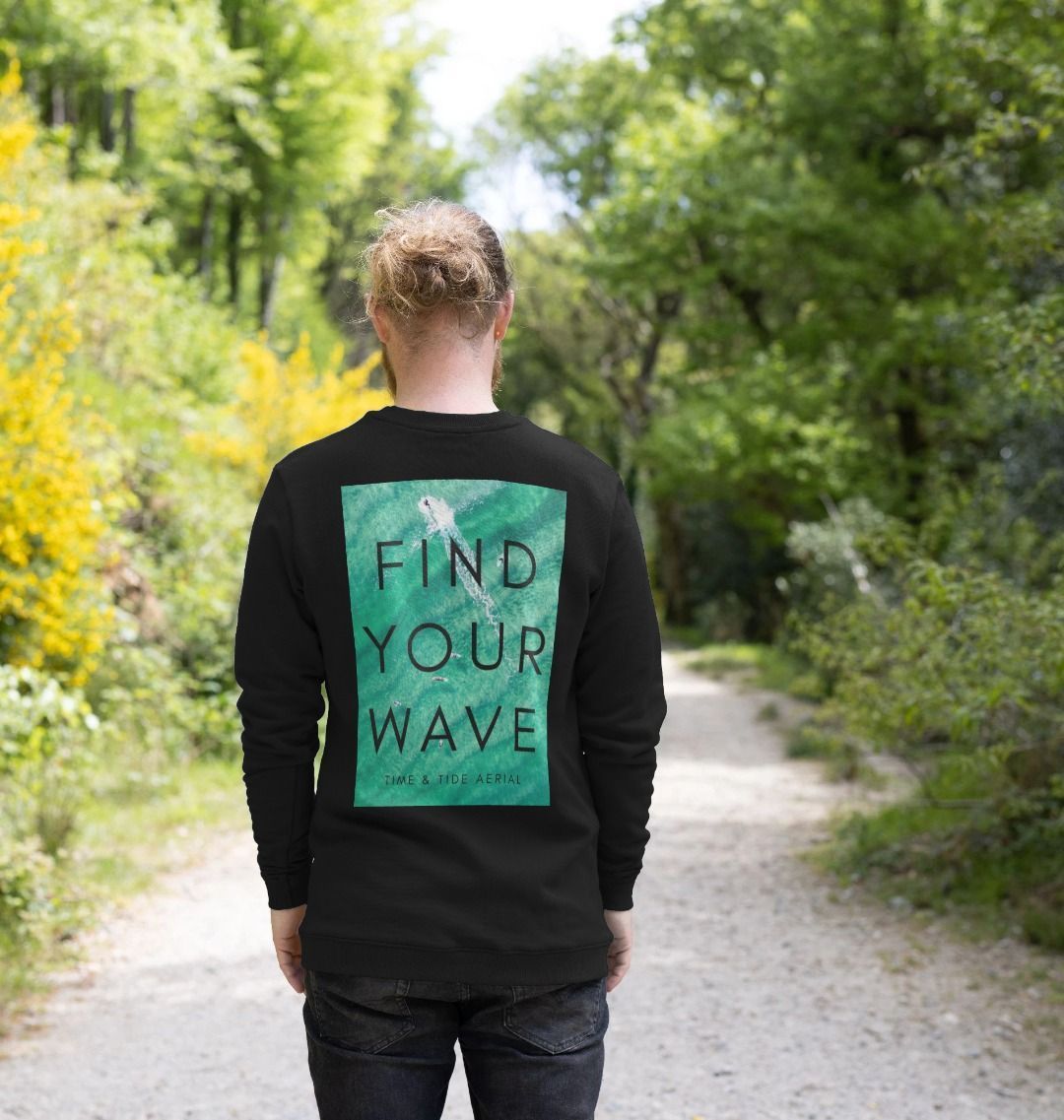 Find Your Wave I Black Unisex Sweatshirt