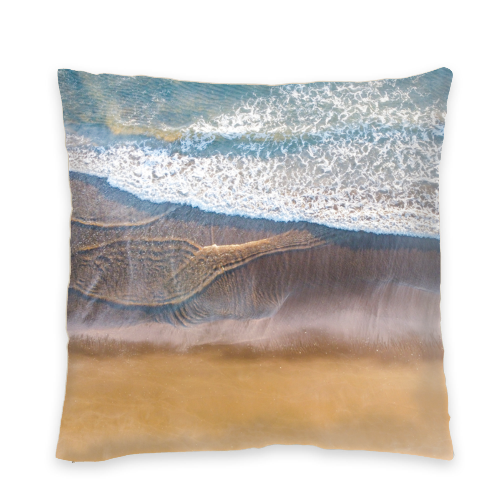 Time to Pause II Organic Cotton Cushion Cover - Natural Back & Zip - 308 gsm